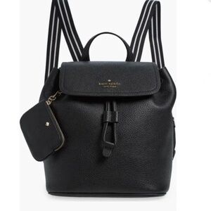 Kate Spade Black Pebbled Leather Backpack